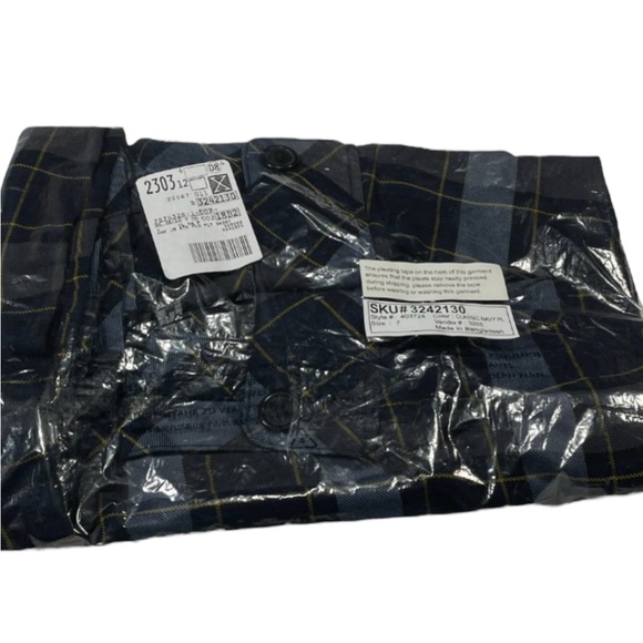 Land's End Plaid Navy Side Pleat Skort Junior Misses Size 7 - Picture 11 of 12